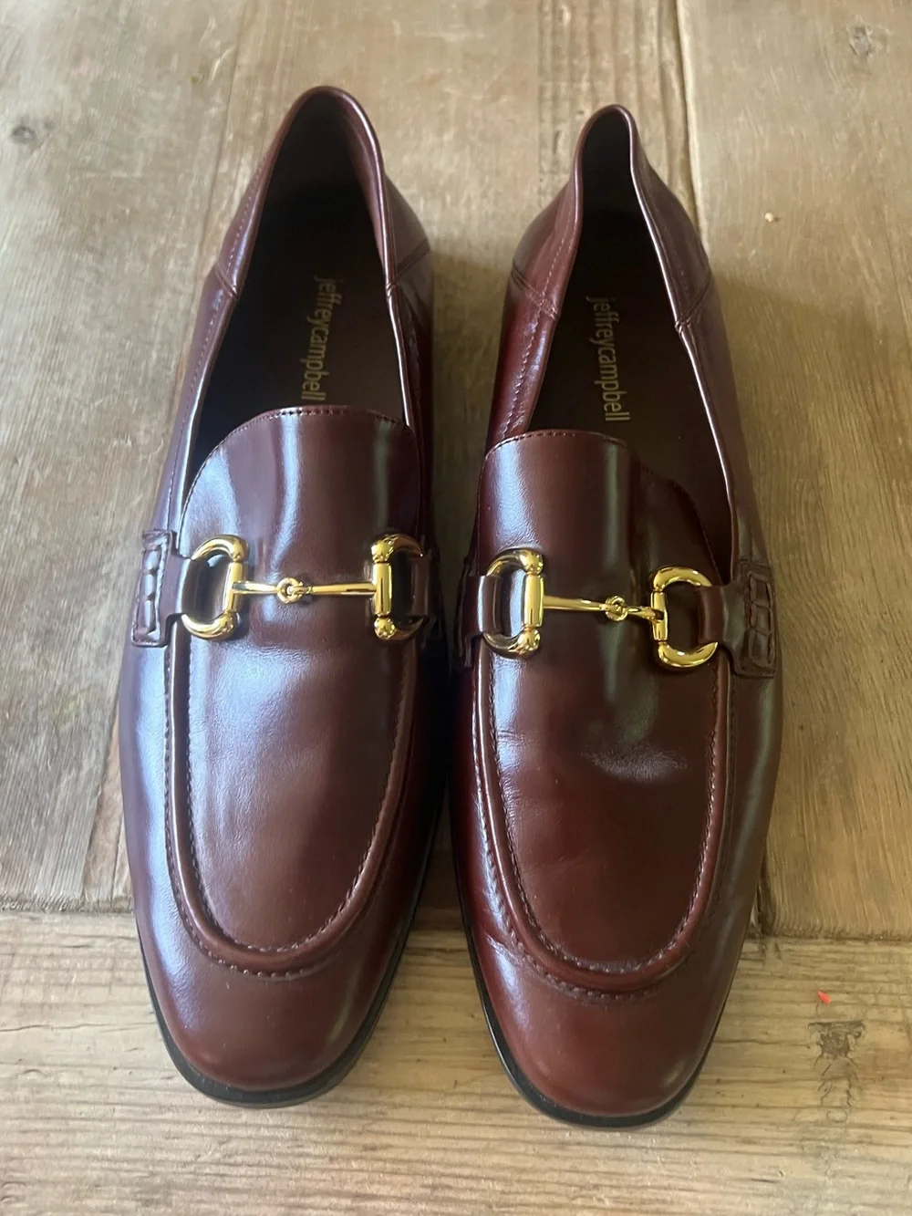Jeffrey Campbell Men’s Burgundy Leather Bit Loafers